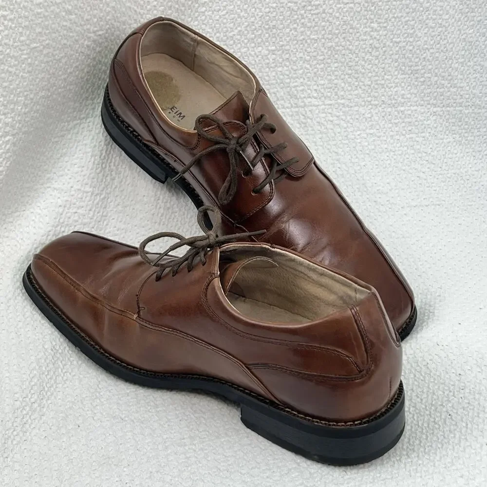 Florsheim Men’s 9.5 3E Brown Leather Square Toe Oxford Dress Shoes 11236-200